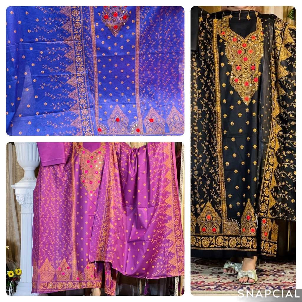 সুতি কাপড়ের মধ্যে তিন সেট থ্রি পিস